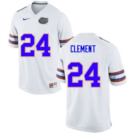 Men's Florida Gators #24 Iverson Clement NCAA Nike White Authentic Stitched College Football Jersey ZDI2862FR